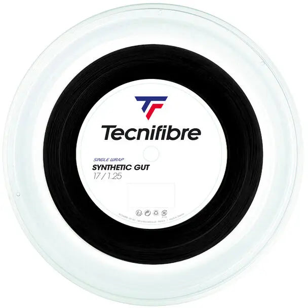Tecnifibre Reel 200M Synthetic Gut, Black, Squash Strings Tecnifibre