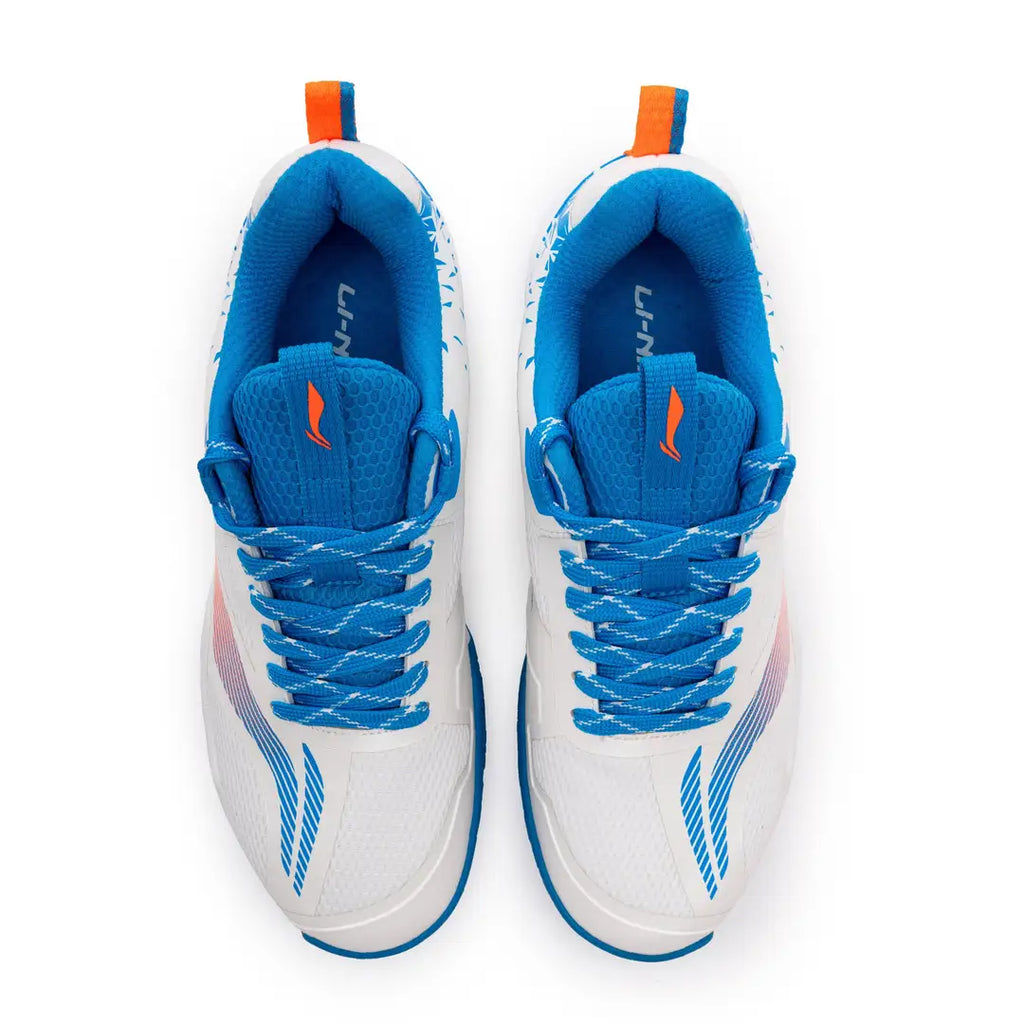 Hypersonic Badminton Shoes - White/Blue-The Racquet Shop-Shop Online in UAE, Saudi Arabia, Kuwait, Oman, Bahrain and Qatar