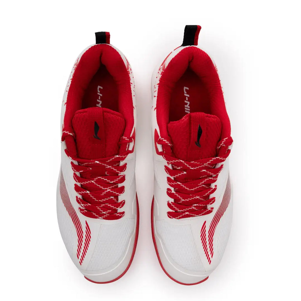 Li-Ning Hypersonic Badminton Shoes - White/Red-The Racquet Shop-Shop Online in UAE, Saudi Arabia, Kuwait, Oman, Bahrain and Qatar