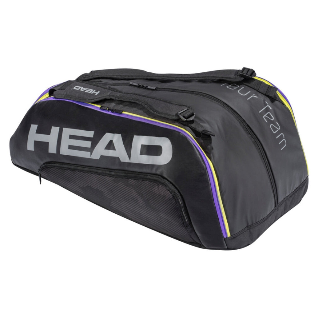 Head Tour Team 12R Monstercombi Tennis Bag (Black)-The Racquet Shop-Shop Online in UAE, Saudi Arabia, Kuwait, Oman, Bahrain and Qatar