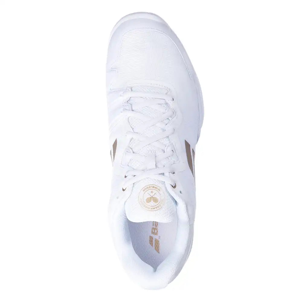 Babolat SFX3 Wimbledon All Court Men Tennis Shoes - White Gold-The Racquet Shop-Shop Online in UAE, Saudi Arabia, Kuwait, Oman, Bahrain and Qatar