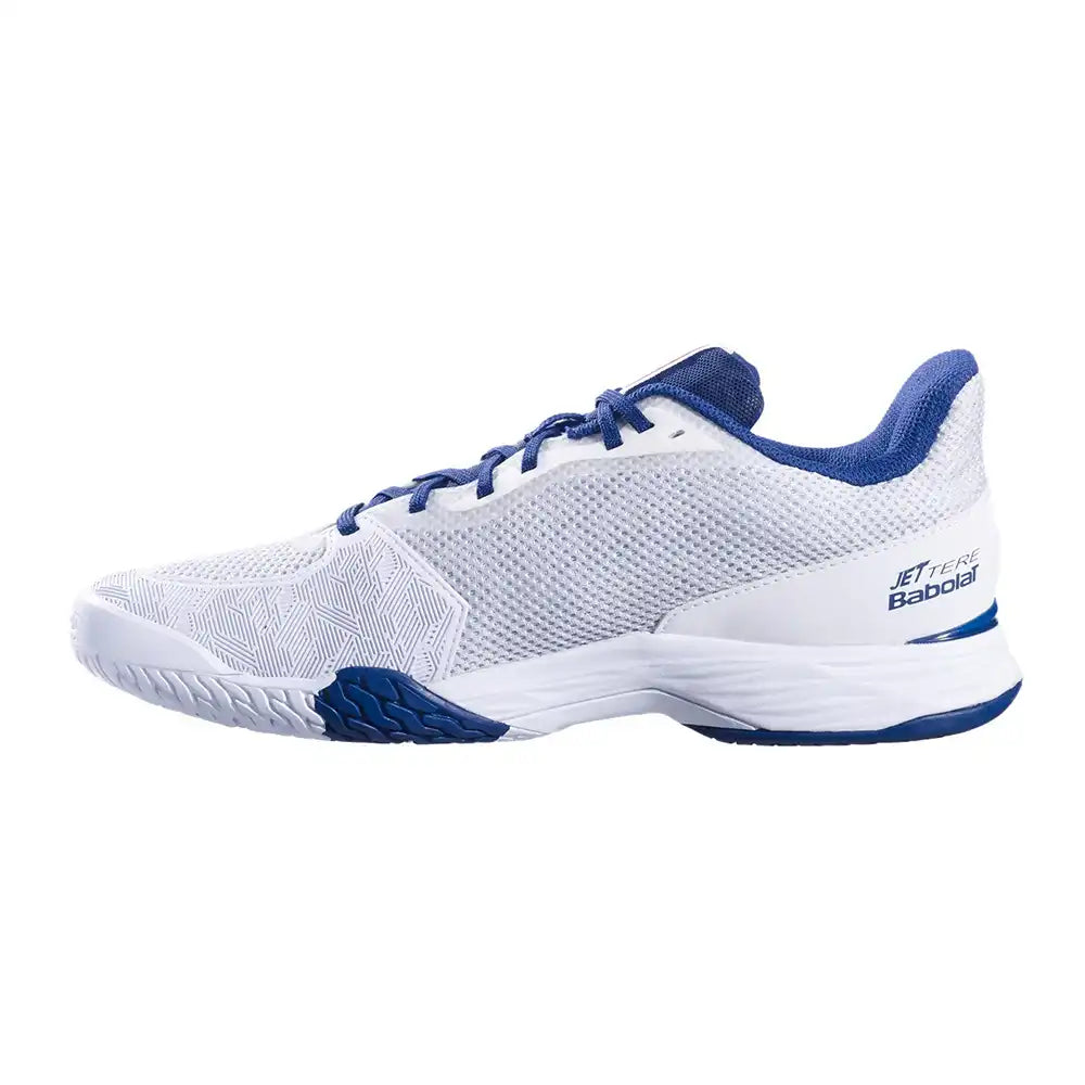 Babolat Jet Tere All Court Men Tennis Shoes - White/Estate Blue-The Racquet Shop-Shop Online in UAE, Saudi Arabia, Kuwait, Oman, Bahrain and Qatar