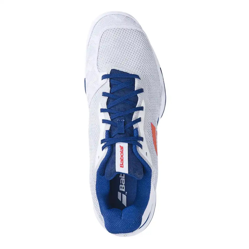 Babolat Jet Tere All Court Men Tennis Shoes - White/Estate Blue-The Racquet Shop-Shop Online in UAE, Saudi Arabia, Kuwait, Oman, Bahrain and Qatar