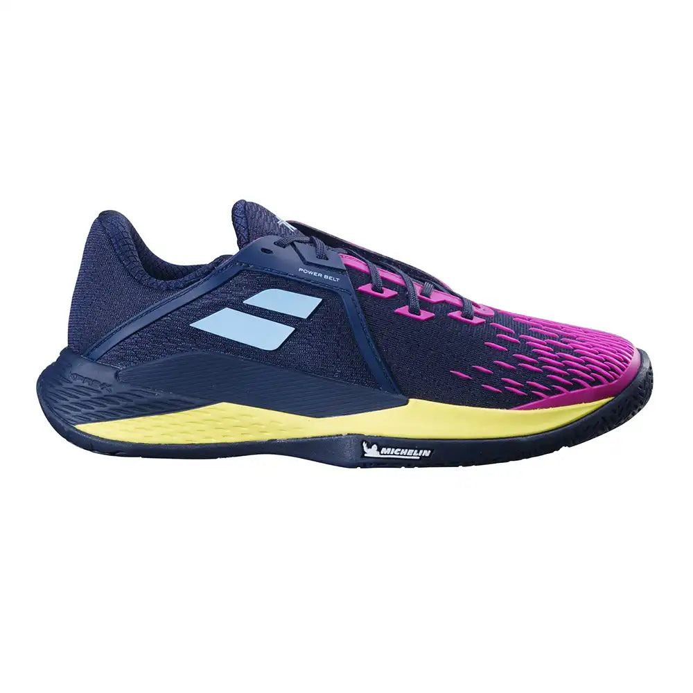 Babolat Propulse Fury 3 All Court Men Tennis Shoes - Dark Blue/Pink Aero-The Racquet Shop-Shop Online in UAE, Saudi Arabia, Kuwait, Oman, Bahrain and Qatar