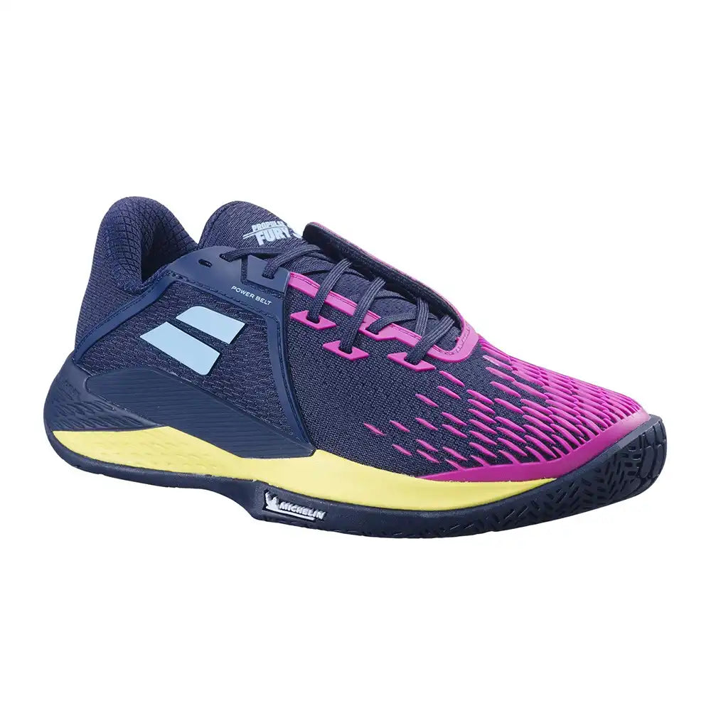 Babolat Propulse Fury 3 All Court Men Tennis Shoes - Dark Blue/Pink Aero-The Racquet Shop-Shop Online in UAE, Saudi Arabia, Kuwait, Oman, Bahrain and Qatar