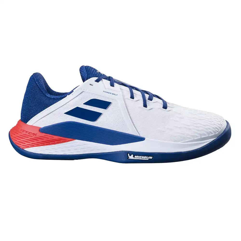 Babolat Propulse Fury 3 Clay Men Tennis Shoes - White/Estate Blue-The Racquet Shop-Shop Online in UAE, Saudi Arabia, Kuwait, Oman, Bahrain and Qatar