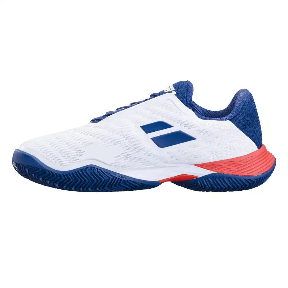 Babolat Propulse Fury 3 Clay Men Tennis Shoes - White/Estate Blue-The Racquet Shop-Shop Online in UAE, Saudi Arabia, Kuwait, Oman, Bahrain and Qatar