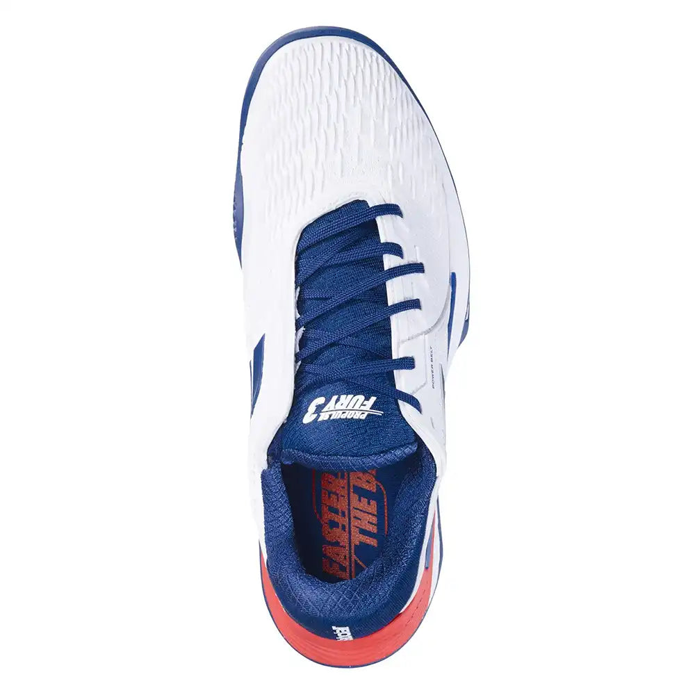 Babolat Propulse Fury 3 Clay Men Tennis Shoes - White/Estate Blue-The Racquet Shop-Shop Online in UAE, Saudi Arabia, Kuwait, Oman, Bahrain and Qatar