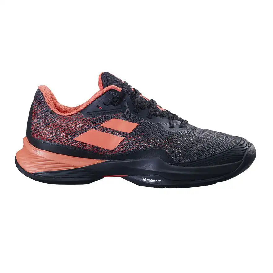 Babolat Jet Mach 3 All Court Women Tennis Shoes - Black/Coral-The Racquet Shop-Shop Online in UAE, Saudi Arabia, Kuwait, Oman, Bahrain and Qatar