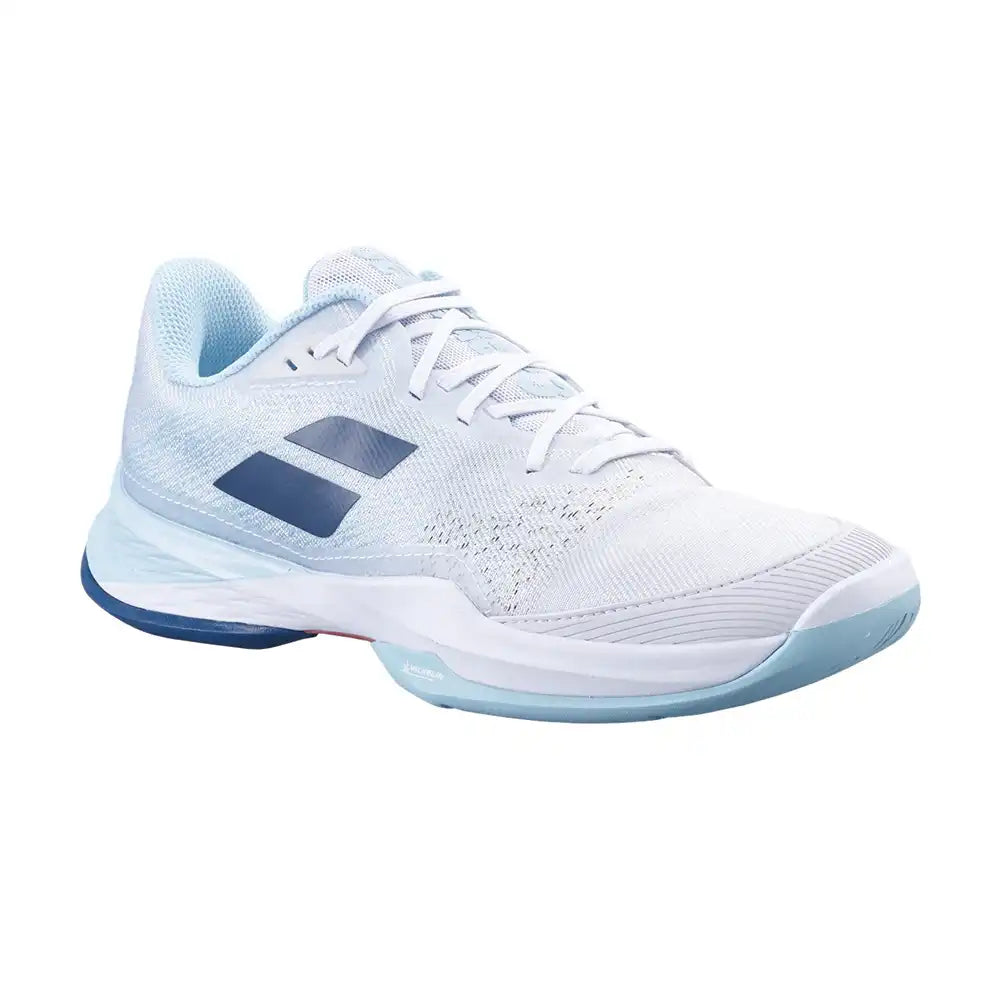 Babolat Jet Mach 3 All Court Women Tennis Shoes - White/Angel Blue-The Racquet Shop-Shop Online in UAE, Saudi Arabia, Kuwait, Oman, Bahrain and Qatar