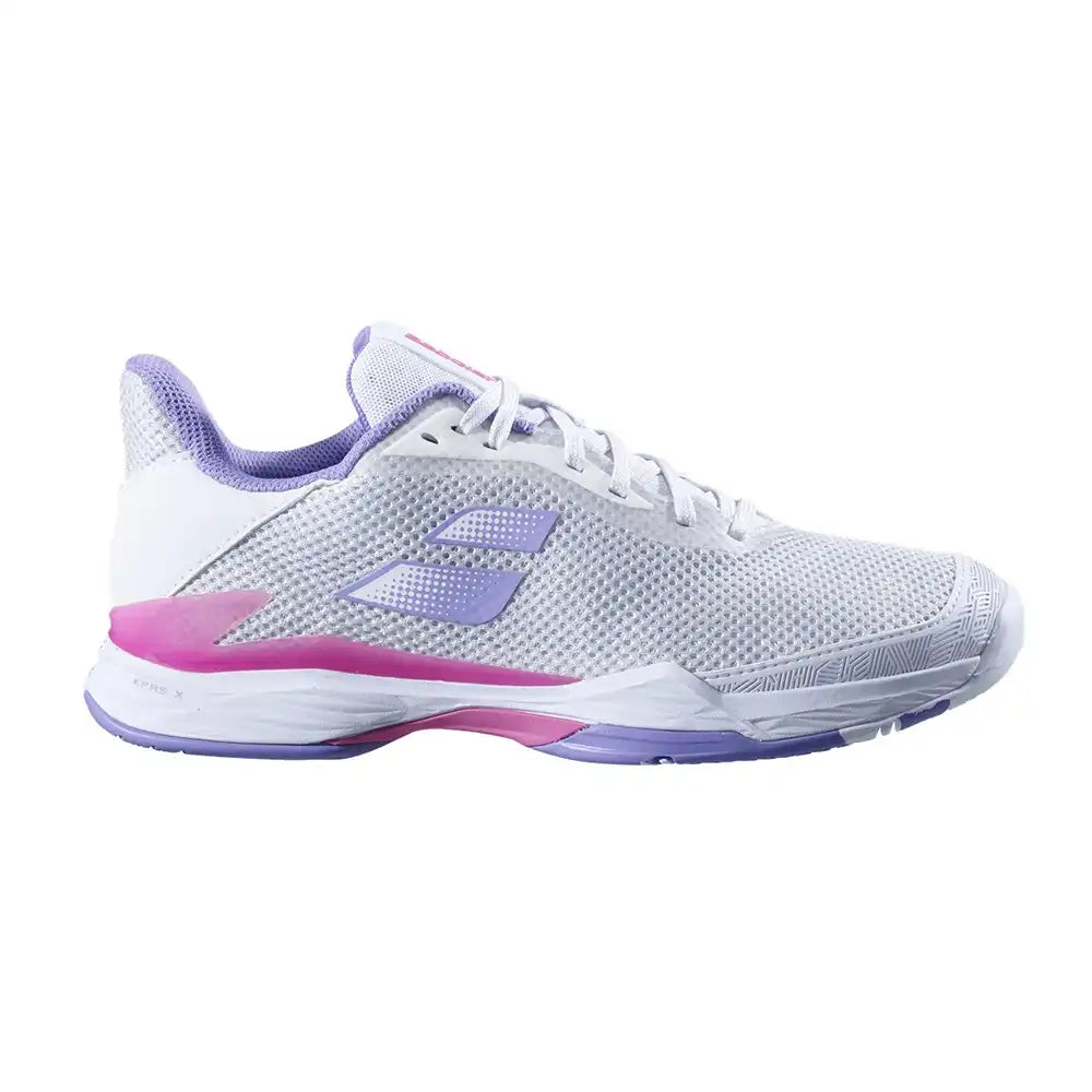 Babolat Jet Tere All Court Women Tennis Shoes - White/Lavender-The Racquet Shop-Shop Online in UAE, Saudi Arabia, Kuwait, Oman, Bahrain and Qatar