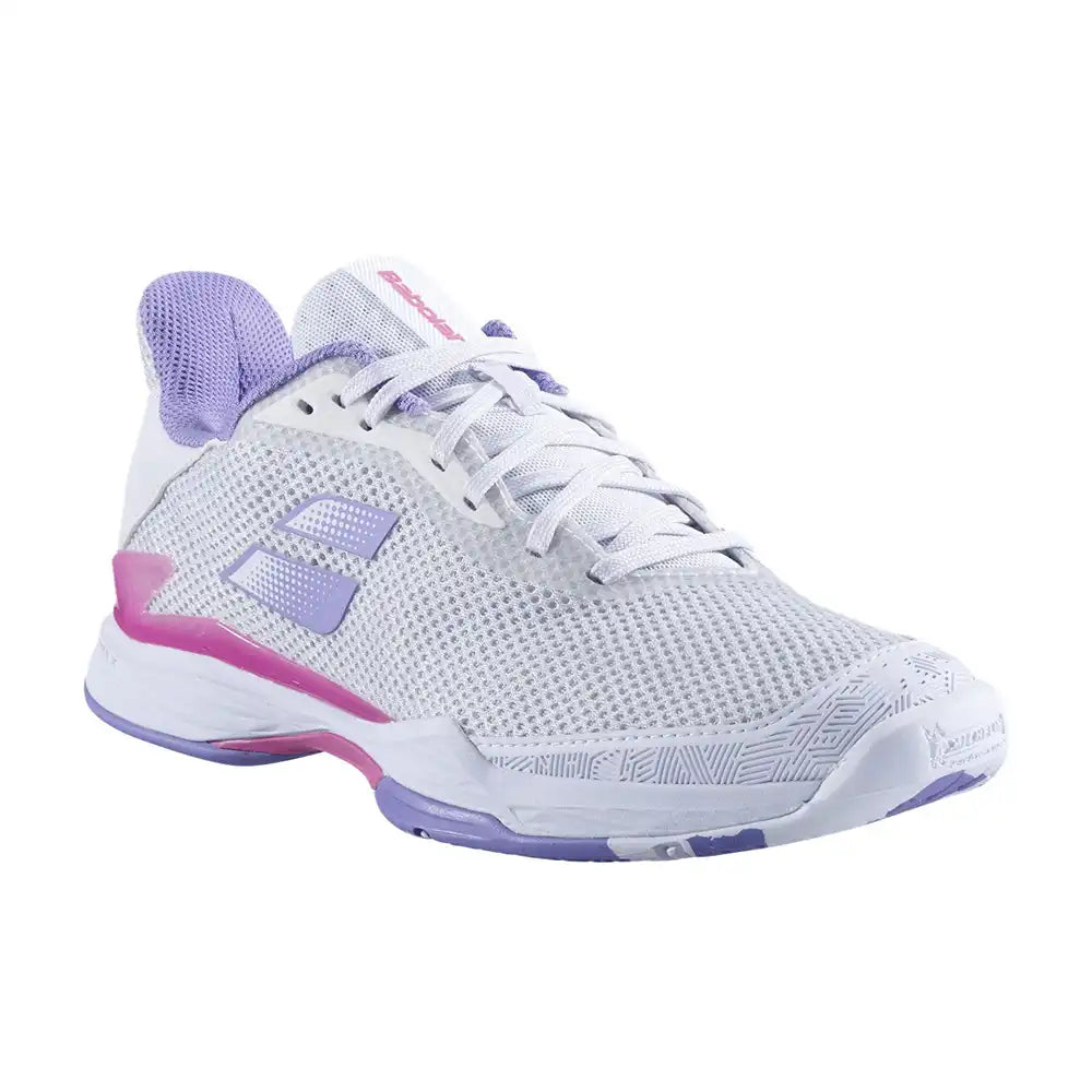 Babolat Jet Tere All Court Women Tennis Shoes - White/Lavender-The Racquet Shop-Shop Online in UAE, Saudi Arabia, Kuwait, Oman, Bahrain and Qatar