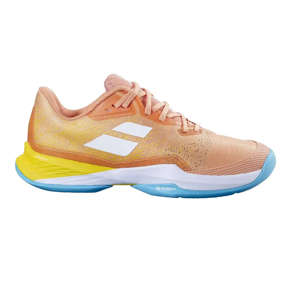 Babolat Jet Mach 3 All Court Women Tennis Shoes - Coral/Gold Fusion-The Racquet Shop-Shop Online in UAE, Saudi Arabia, Kuwait, Oman, Bahrain and Qatar