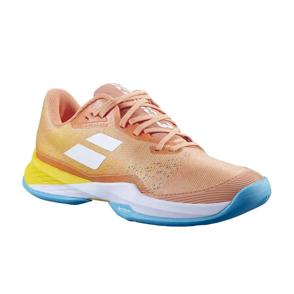 Babolat Jet Mach 3 All Court Women Tennis Shoes - Coral/Gold Fusion-The Racquet Shop-Shop Online in UAE, Saudi Arabia, Kuwait, Oman, Bahrain and Qatar