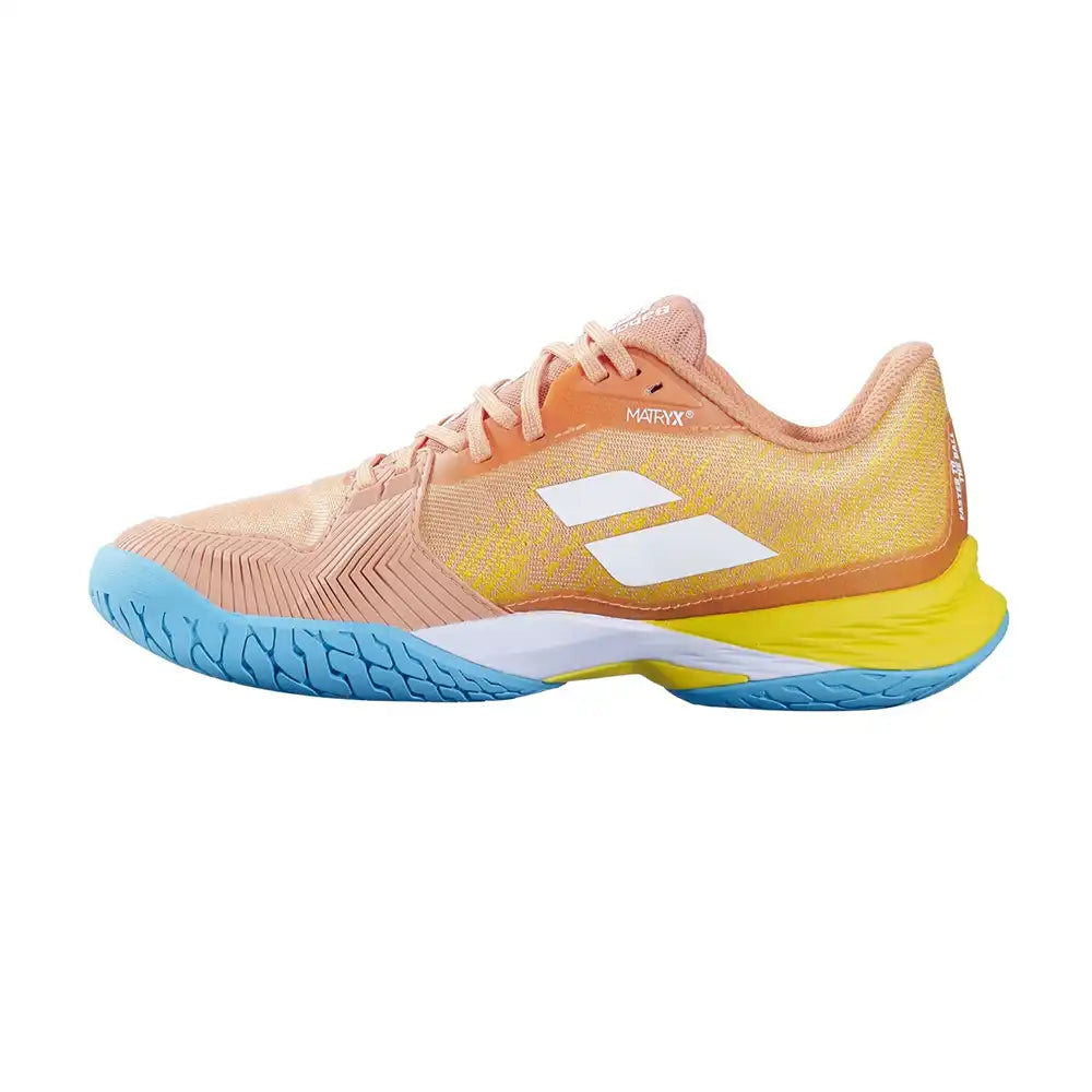 Babolat Jet Mach 3 All Court Women Tennis Shoes - Coral/Gold Fusion-The Racquet Shop-Shop Online in UAE, Saudi Arabia, Kuwait, Oman, Bahrain and Qatar