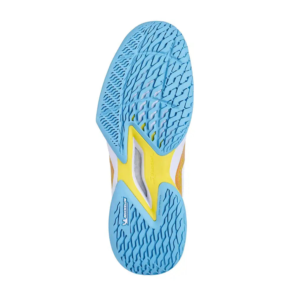 Babolat Jet Mach 3 All Court Women Tennis Shoes - Coral/Gold Fusion-The Racquet Shop-Shop Online in UAE, Saudi Arabia, Kuwait, Oman, Bahrain and Qatar