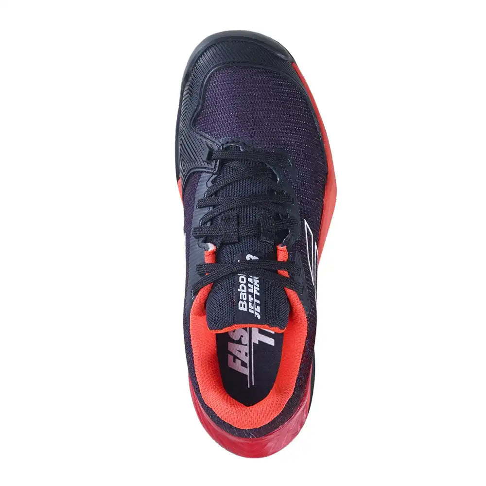 Babolat Jet Mach 3 All Court Junior Boy Tennis Shoes - Black/Poppy-The Racquet Shop-Shop Online in UAE, Saudi Arabia, Kuwait, Oman, Bahrain and Qatar