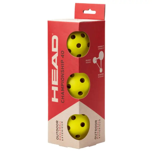 HEAD Championship 40 Pickleball balls - 3pcs/pack-The Racquet Shop-Shop Online in UAE, Saudi Arabia, Kuwait, Oman, Bahrain and Qatar