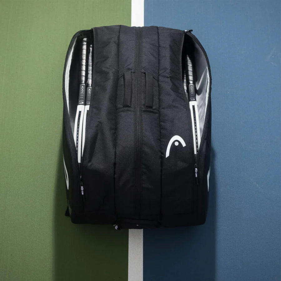 Head Tour Racquet Tennis Bag XL - Black/White-The Racquet Shop-Shop Online in UAE, Saudi Arabia, Kuwait, Oman, Bahrain and Qatar