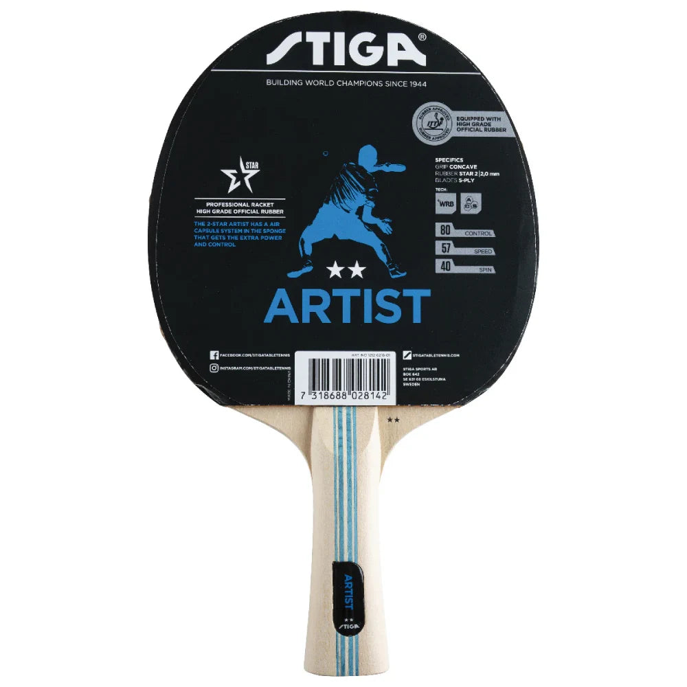 Stiga 2-Star Artist/ React Table Tennis Bats-The Racquet Shop-Shop Online in UAE, Saudi Arabia, Kuwait, Oman, Bahrain and Qatar
