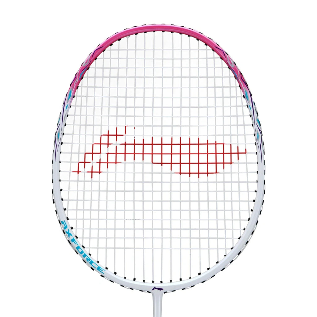 Li-Ning Axforce 9 Badminton Racquet (White/Pink)-The Racquet Shop-Shop Online in UAE, Saudi Arabia, Kuwait, Oman, Bahrain and Qatar