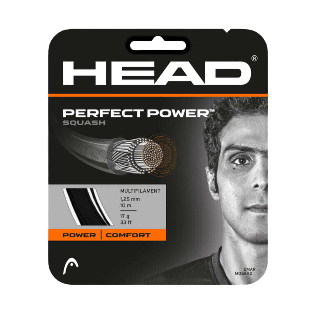 Head Perfect Power™ Squash String - Black-The Racquet Shop-Shop Online in UAE, Saudi Arabia, Kuwait, Oman, Bahrain and Qatar