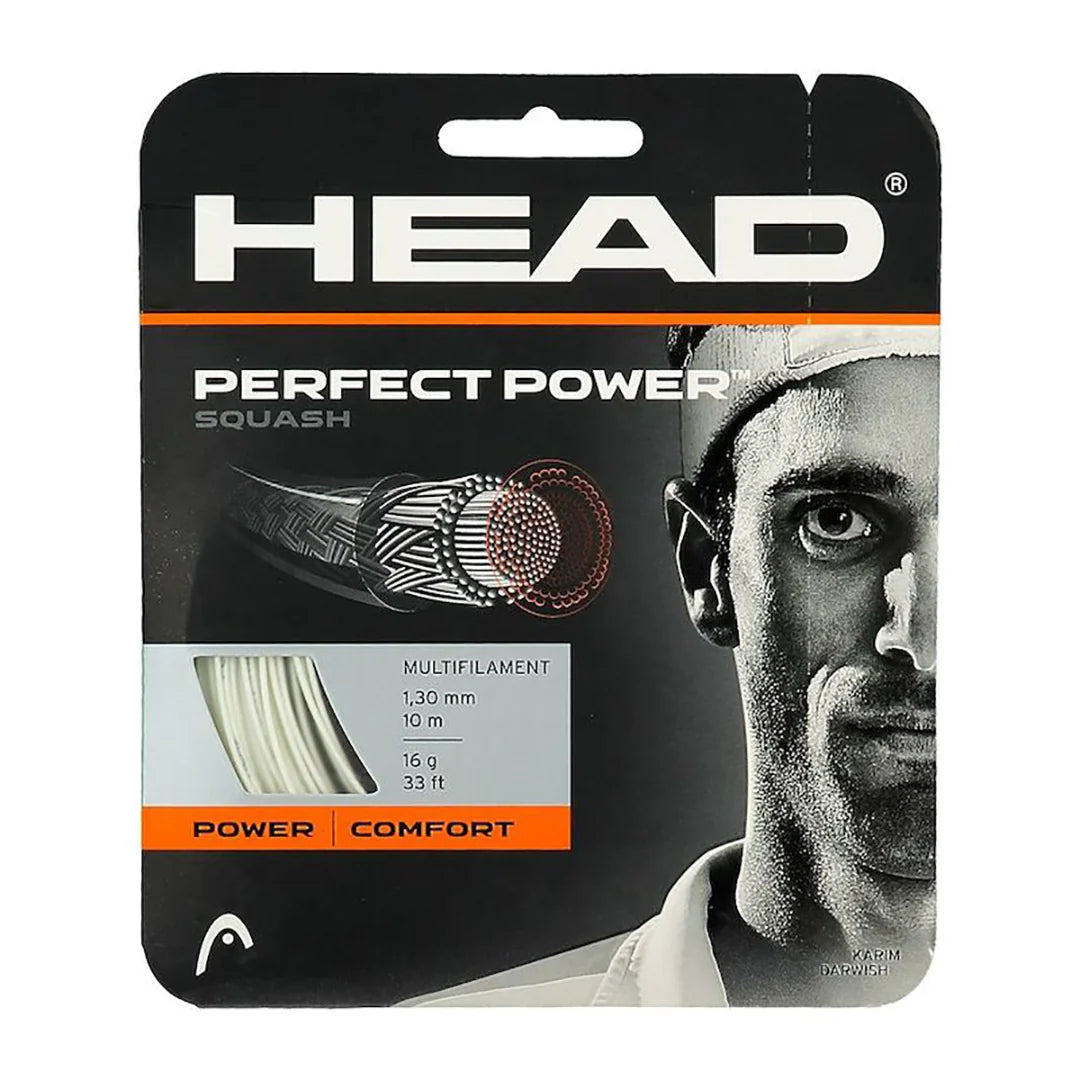 Head Perfect Power™ Squash String - White-The Racquet Shop-Shop Online in UAE, Saudi Arabia, Kuwait, Oman, Bahrain and Qatar