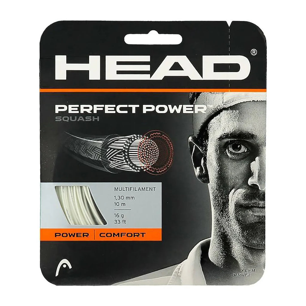 Head Perfect Power™ Squash String - White-The Racquet Shop-Shop Online in UAE, Saudi Arabia, Kuwait, Oman, Bahrain and Qatar