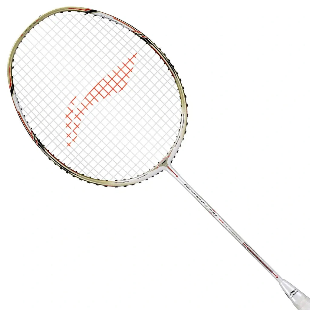 Li-Ning Aeronaut 9000 Badminton Racquet (White/Gold)-The Racquet Shop-Shop Online in UAE, Saudi Arabia, Kuwait, Oman, Bahrain and Qatar