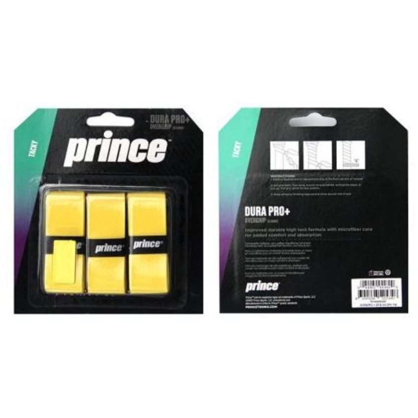 Prince Tennis DuraPro+ Overgrip – Yellow-The Racquet Shop-Shop Online in UAE, Saudi Arabia, Kuwait, Oman, Bahrain and Qatar