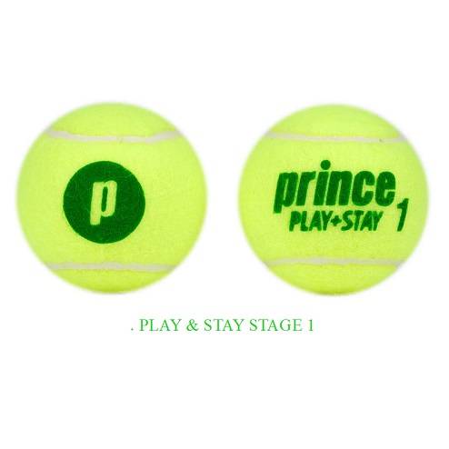Prince Play & Stay Stage 1 Green Dot Tennis Balls – 3-Ball Can-The Racquet Shop-Shop Online in UAE, Saudi Arabia, Kuwait, Oman, Bahrain and Qatar