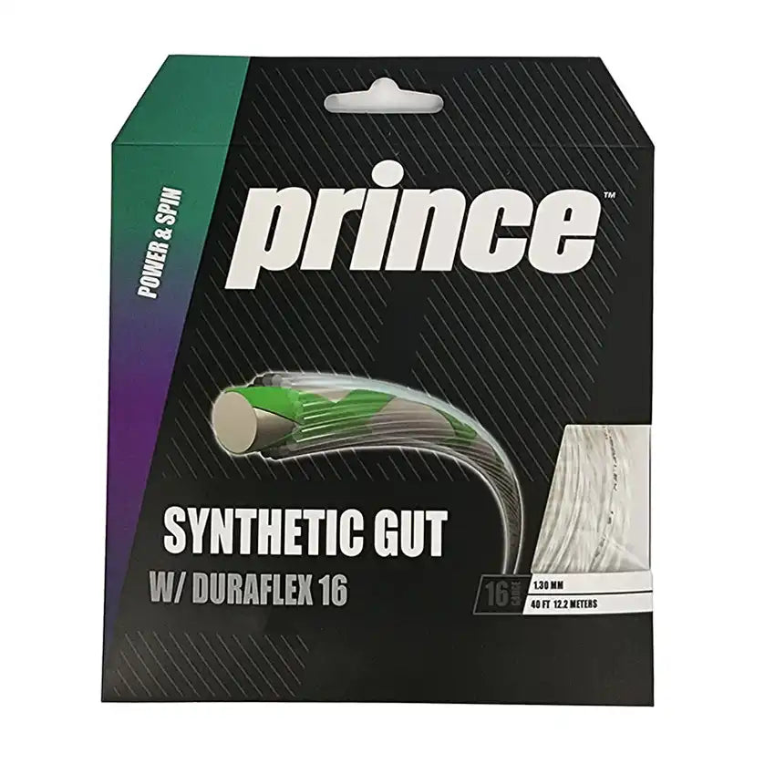 Prince Synthetic Gut Duraflex 16 Tennis String - Black-The Racquet Shop-Shop Online in UAE, Saudi Arabia, Kuwait, Oman, Bahrain and Qatar