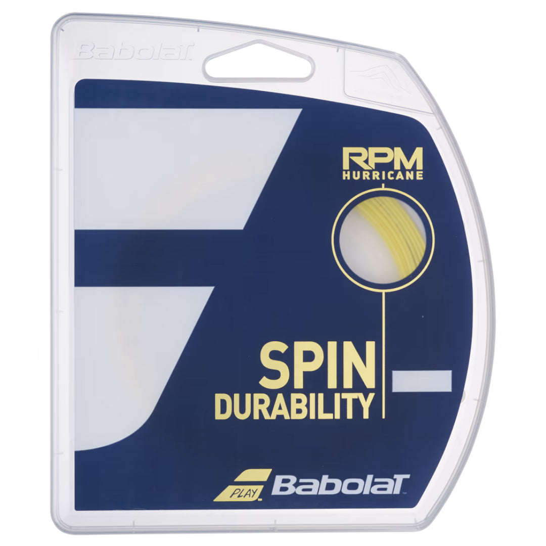 Babolat RPM Hurricane 12M Tennis String - Yellow-The Racquet Shop-Shop Online in UAE, Saudi Arabia, Kuwait, Oman, Bahrain and Qatar