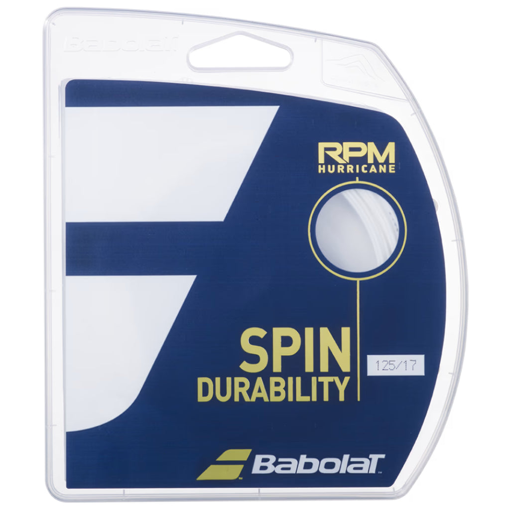 Babolat RPM Hurricane 12M Tennis String - White-The Racquet Shop-Shop Online in UAE, Saudi Arabia, Kuwait, Oman, Bahrain and Qatar