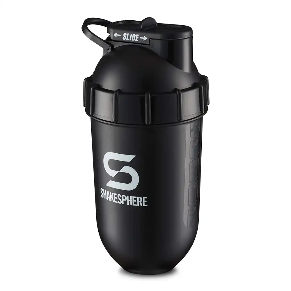 ShakeSphere Tumbler Original 700 ml - Glossy Black / White Logo-The Racquet Shop-Shop Online in UAE, Saudi Arabia, Kuwait, Oman, Bahrain and Qatar