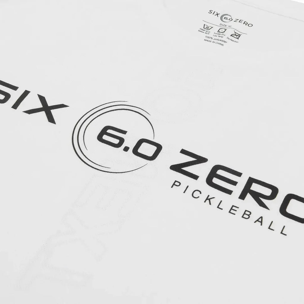 Six Zero GO NEXT LEVEL Pickleball Shirt - White-The Racquet Shop-Shop Online in UAE, Saudi Arabia, Kuwait, Oman, Bahrain and Qatar