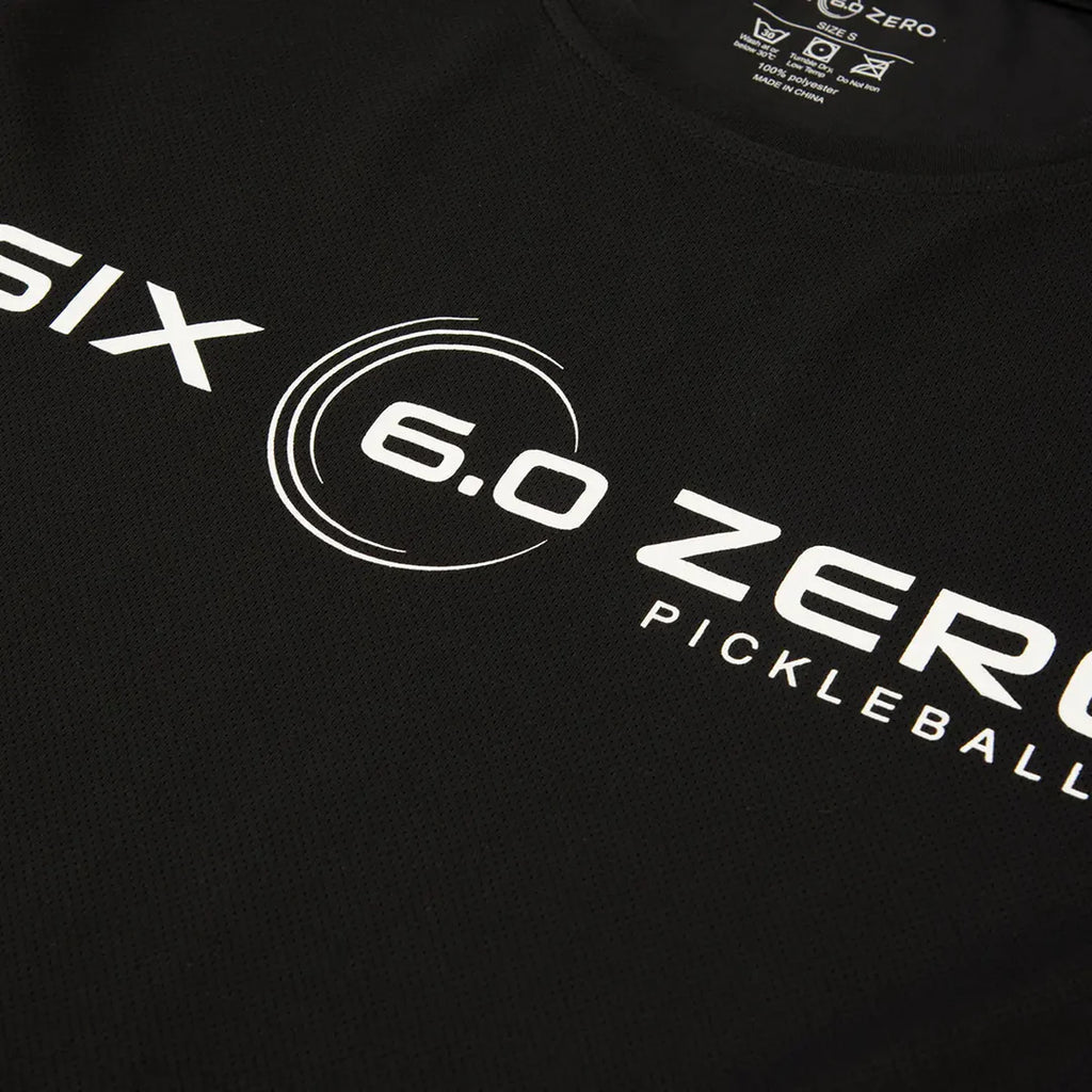 Six Zero GO NEXT LEVEL Pickleball Shirt - Black-The Racquet Shop-Shop Online in UAE, Saudi Arabia, Kuwait, Oman, Bahrain and Qatar