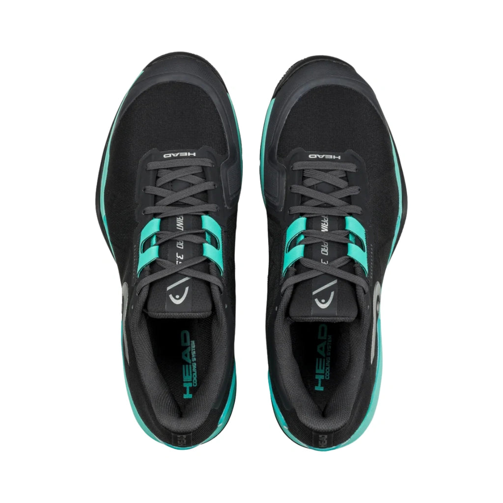 Head Sprint Pro 3.5 Mens Padel Shoes - Black/Teal-The Racquet Shop-Shop Online in UAE, Saudi Arabia, Kuwait, Oman, Bahrain and Qatar