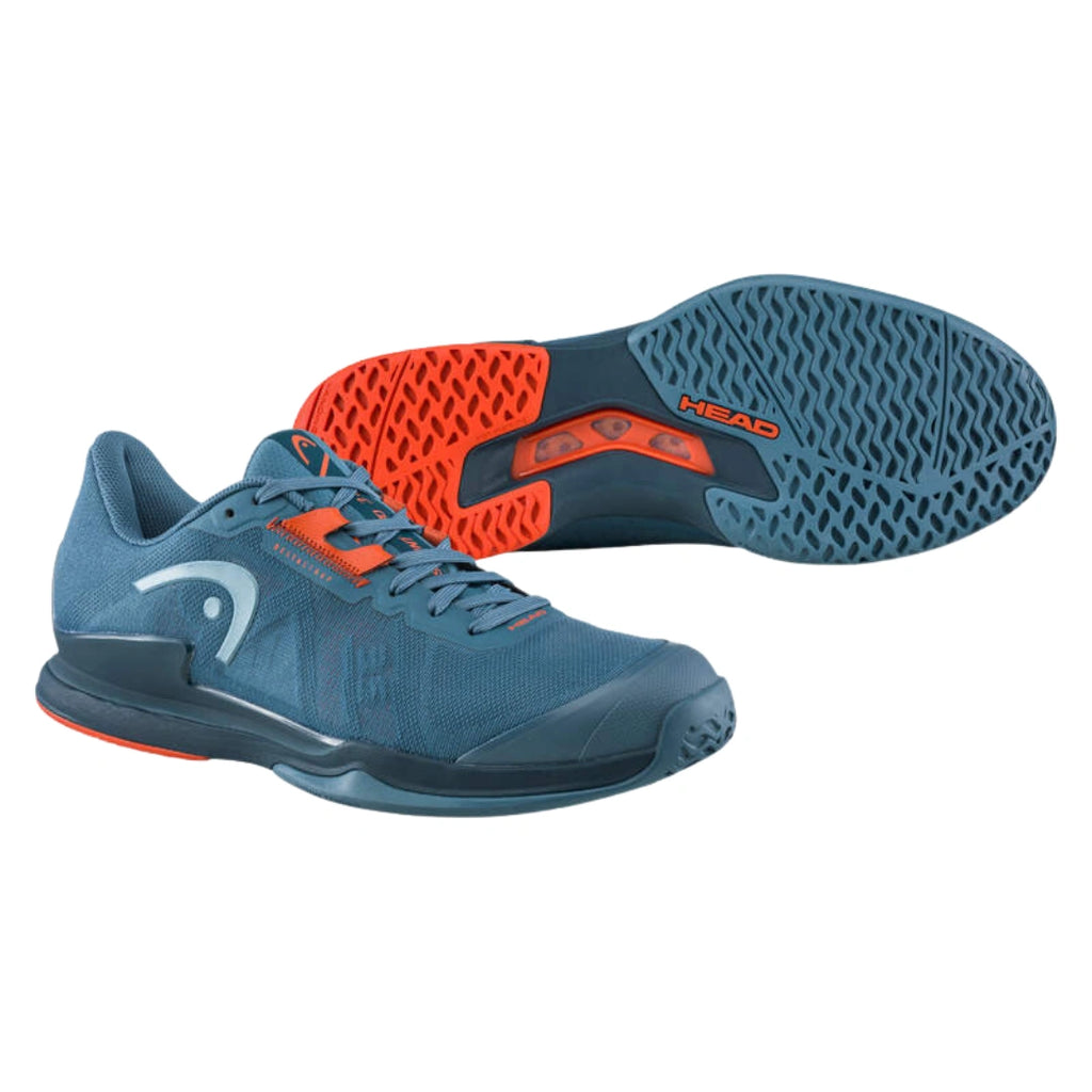 Head Sprint Pro 3.5 Mens Tennis Shoes - Blue Stone/Orange-The Racquet Shop-Shop Online in UAE, Saudi Arabia, Kuwait, Oman, Bahrain and Qatar