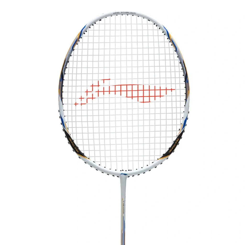 Li-Ning Tectonic 3R - 4U Badminton Racquet (White/Gold/Blue)-The Racquet Shop-Shop Online in UAE, Saudi Arabia, Kuwait, Oman, Bahrain and Qatar