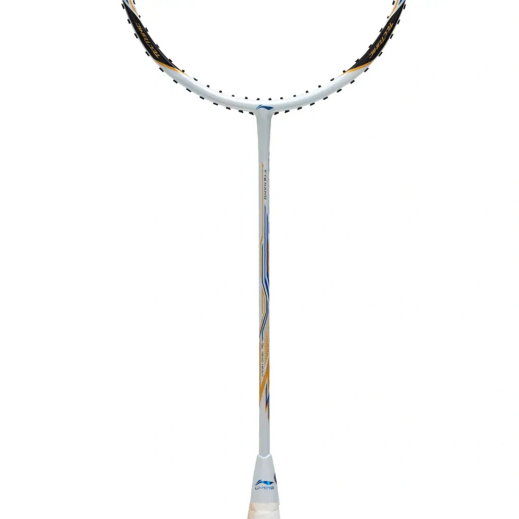 Li-Ning Tectonic 3R - 4U Badminton Racquet (White/Gold/Blue)-The Racquet Shop-Shop Online in UAE, Saudi Arabia, Kuwait, Oman, Bahrain and Qatar