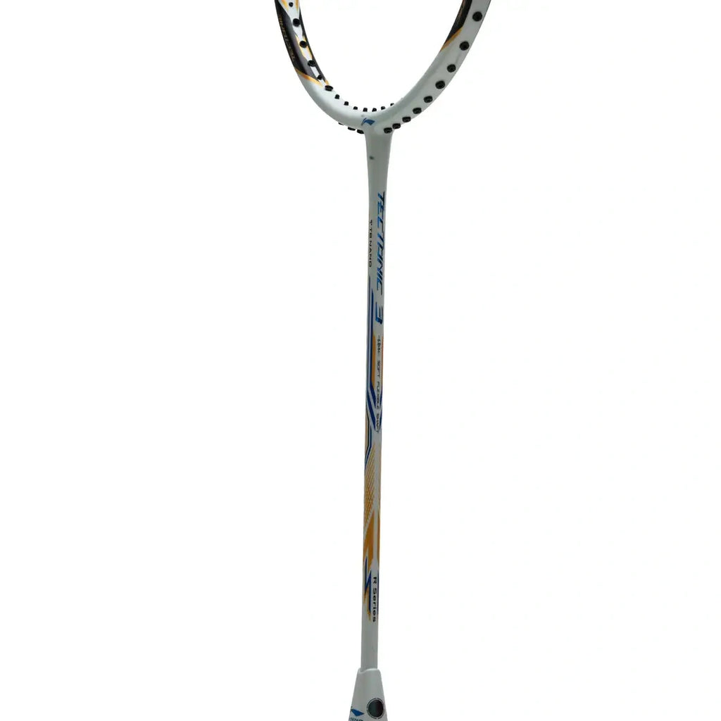 Li-Ning Tectonic 3R - 4U Badminton Racquet (White/Gold/Blue)-The Racquet Shop-Shop Online in UAE, Saudi Arabia, Kuwait, Oman, Bahrain and Qatar