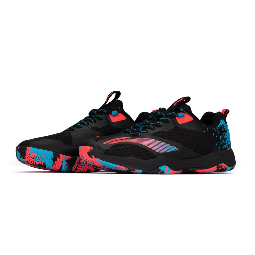 Li-Ning Hypersonic Badminton Shoes - Black/Orange/Blue-The Racquet Shop-Shop Online in UAE, Saudi Arabia, Kuwait, Oman, Bahrain and Qatar