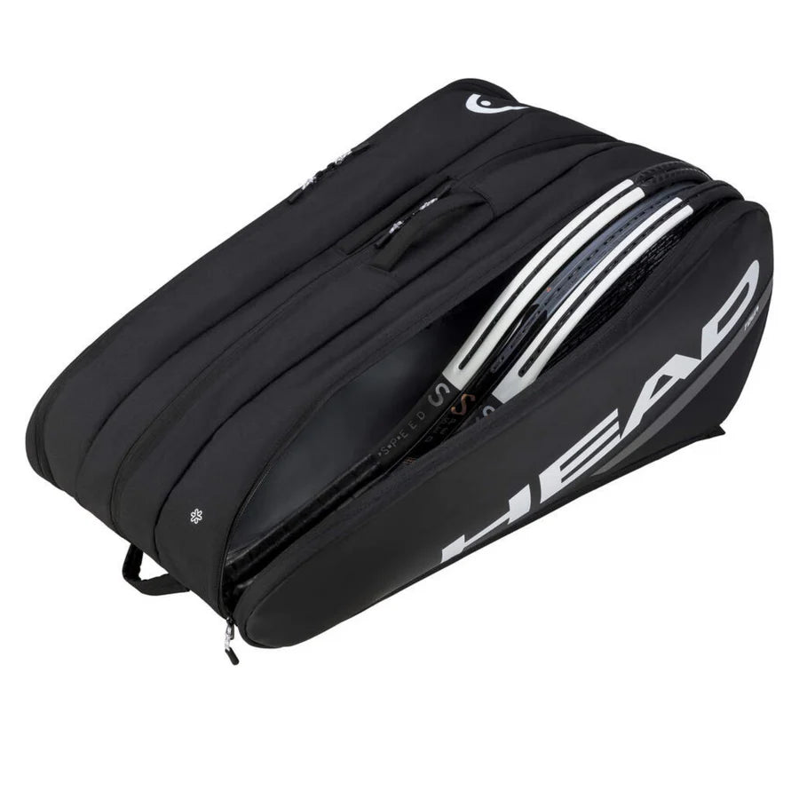 Head Tour Racquet Tennis Bag XL - Black/White-The Racquet Shop-Shop Online in UAE, Saudi Arabia, Kuwait, Oman, Bahrain and Qatar