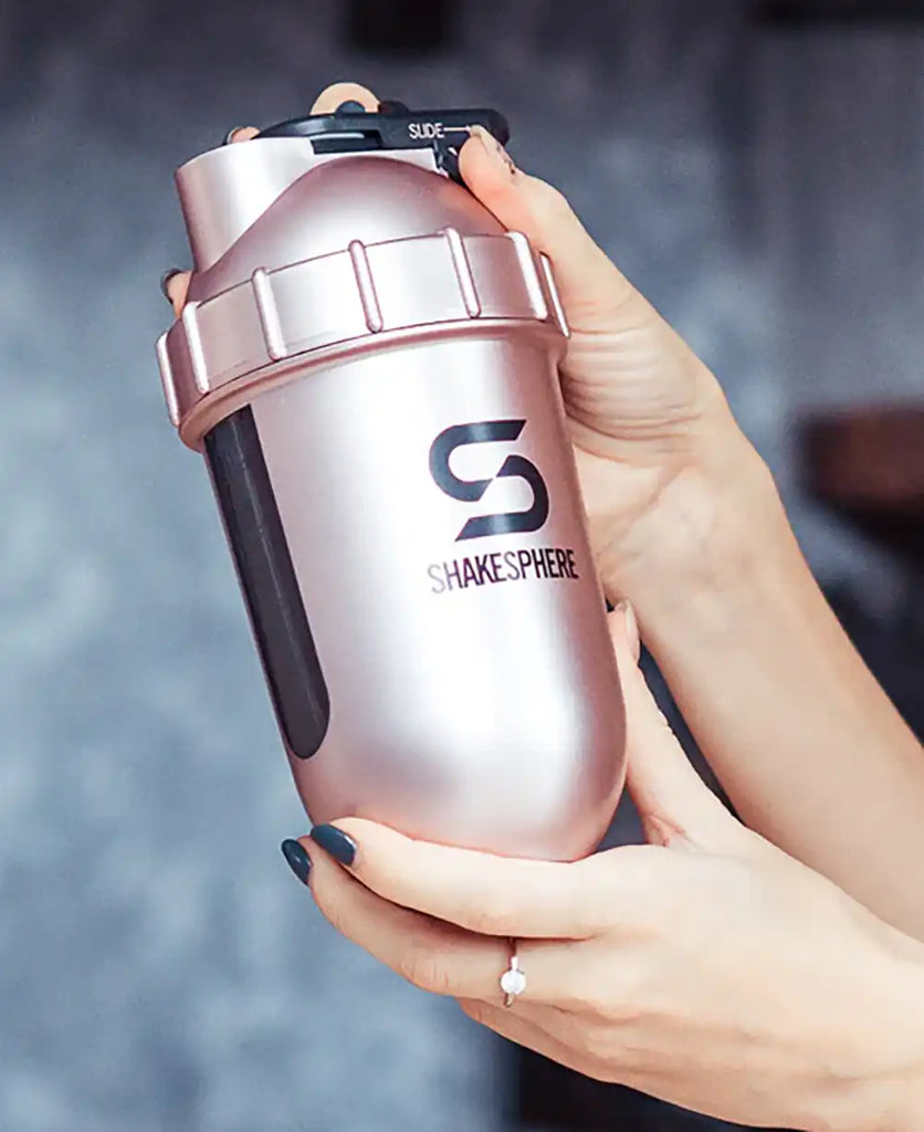 ShakeSphere Tumbler View 700 ml - Rose Gold / Black-The Racquet Shop-Shop Online in UAE, Saudi Arabia, Kuwait, Oman, Bahrain and Qatar