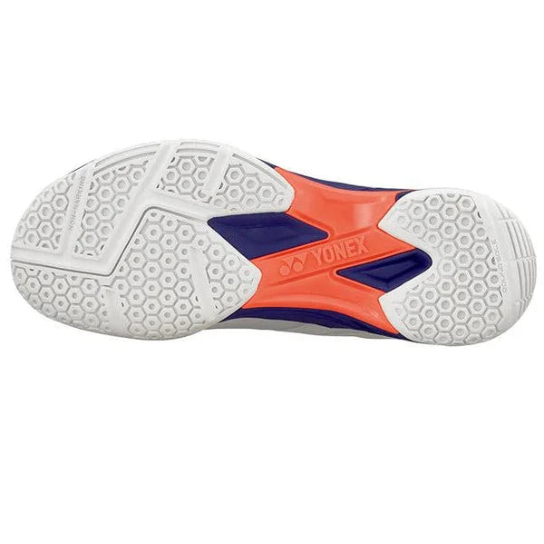 Yonex Power Cushion 57 Badminton Shoes - White/Neon Orange-The Racquet Shop-Shop Online in UAE, Saudi Arabia, Kuwait, Oman, Bahrain and Qatar