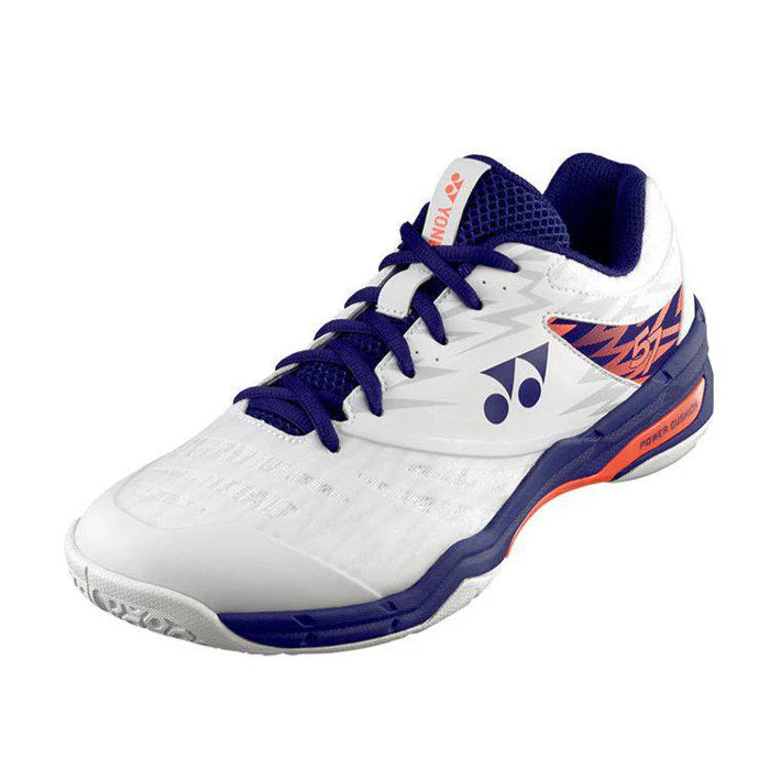 Yonex Power Cushion 57 Badminton Shoes - White/Neon Orange-The Racquet Shop-Shop Online in UAE, Saudi Arabia, Kuwait, Oman, Bahrain and Qatar