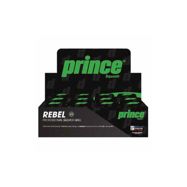 Prince Squash Balls- Rebel Single Yellow 1 Dz Box-The Racquet Shop-Shop Online in UAE, Saudi Arabia, Kuwait, Oman, Bahrain and Qatar