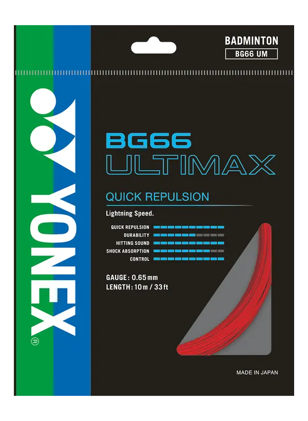 YONEX BG-66 ULTIMAX, RED,  Badminton String Victor