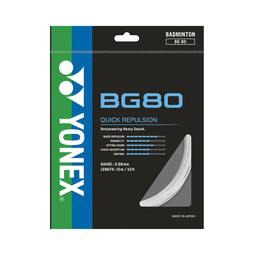 YONEX BG-80, WHITE, Badminton String Victor